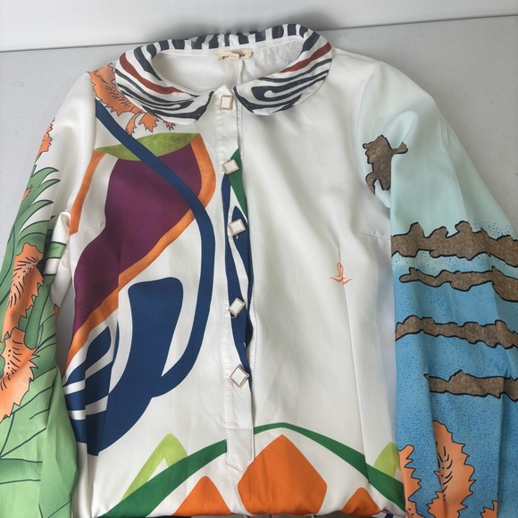 Pink Ripple Colorful Patterned Long Sleeve Dress - Picture 6 of 6